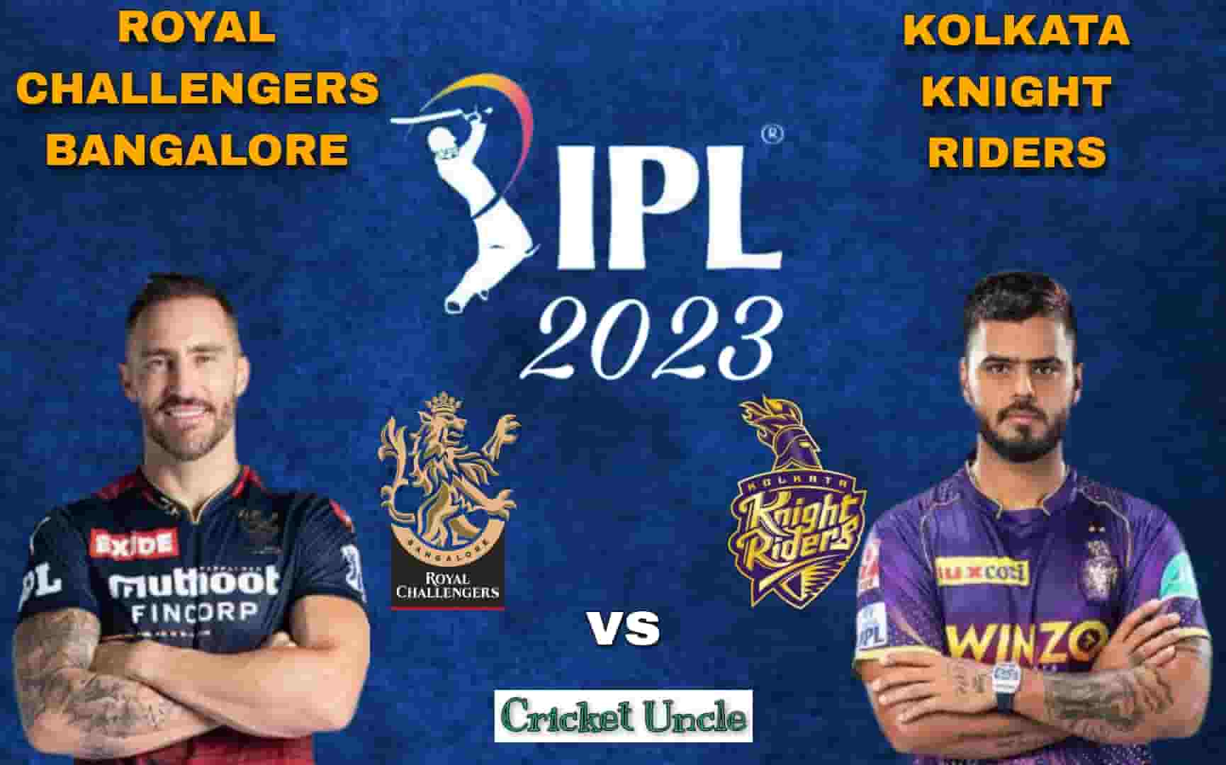 Poster of IPL 2023 Match 36 between RCB and KKR