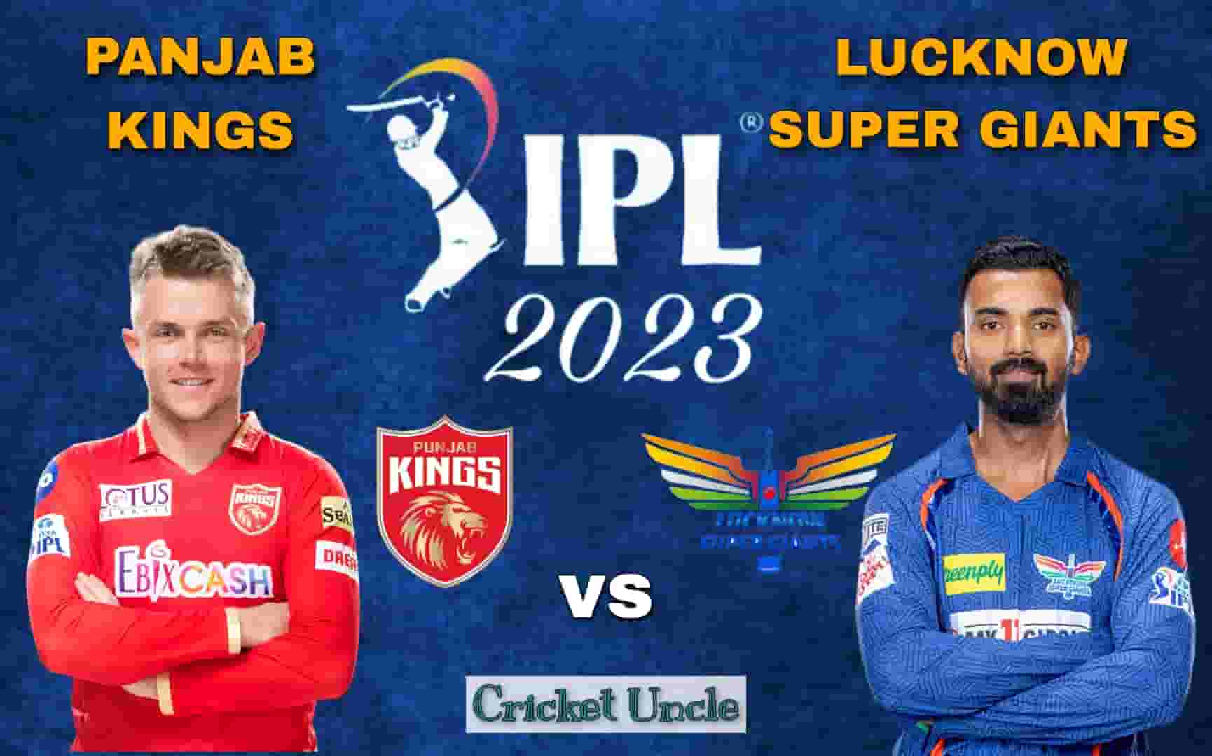 Poster of IPL 2023 Match 38 between Panjab Kings vs Lucknow Super Giants