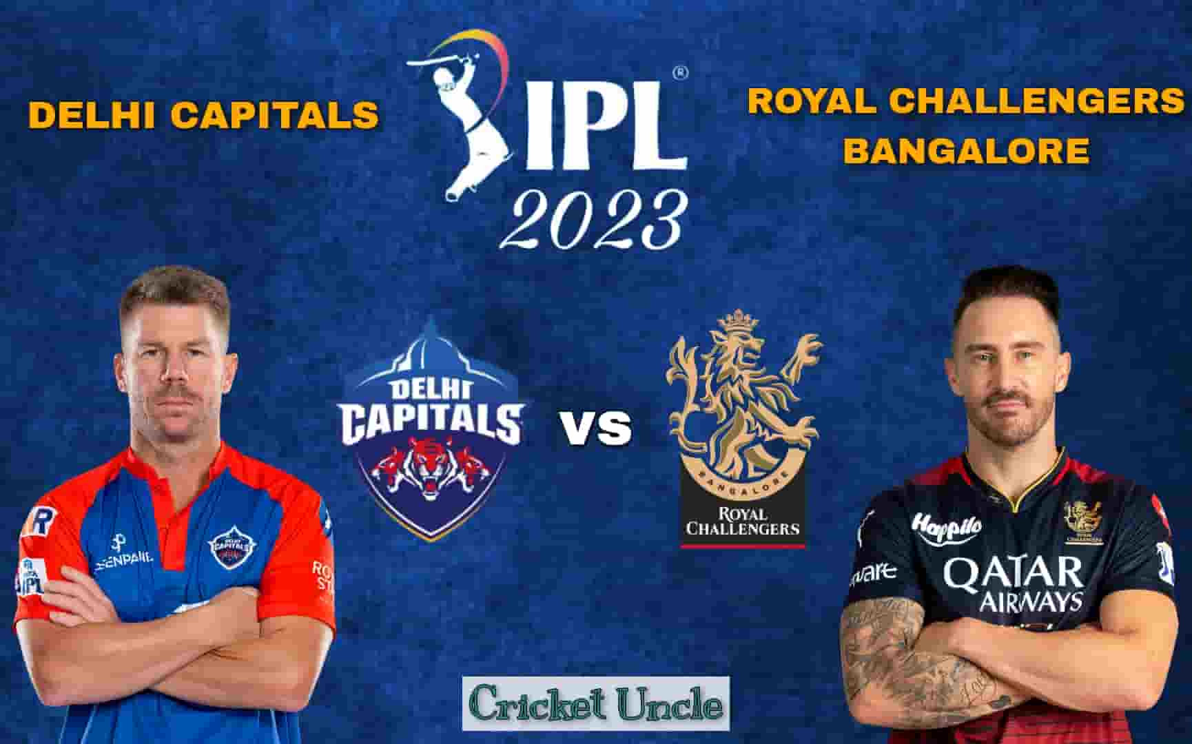 Poster of IPL 2023 Match 50 between DC and RCB