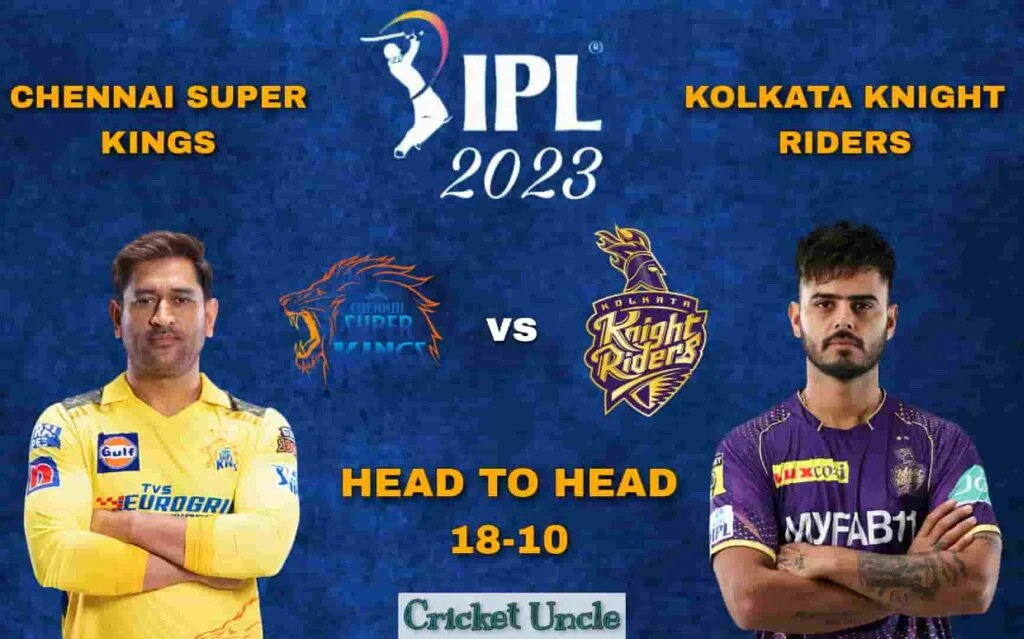 Poster of Head to Head between CSK and KKR IPL 2023